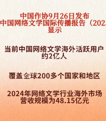 网络文学海外活跃用户约2亿人